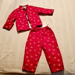 Jeunesse girls or boys size 100 or 3T insulated pants & jacket, NWT red & yellow